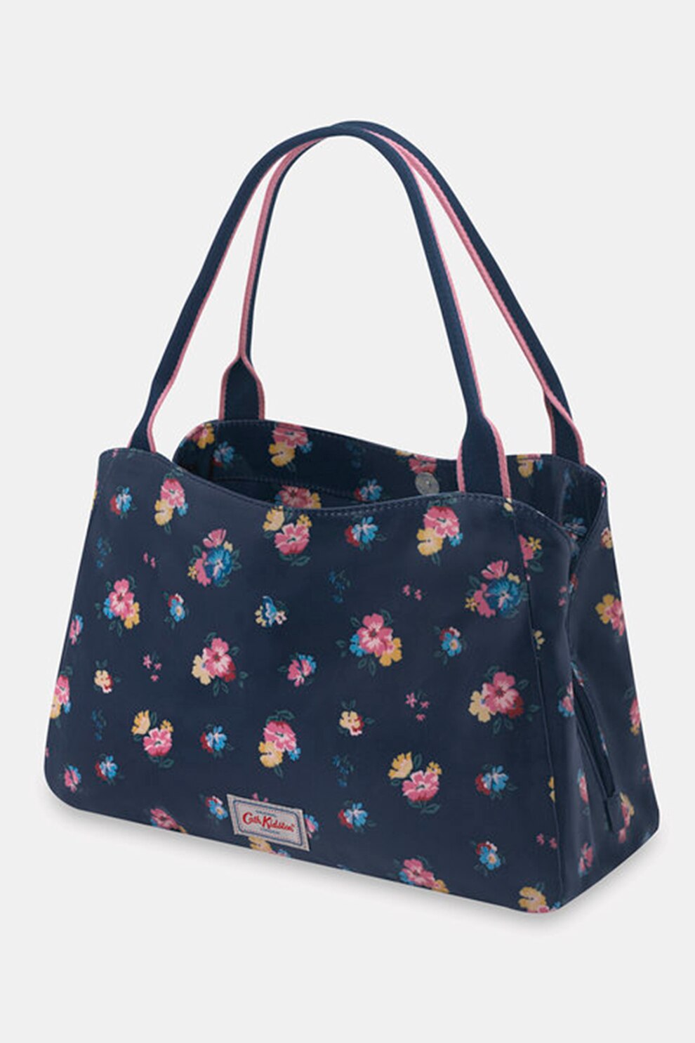 Cath Kidston, Geanta de mana cu imprimeu floral, Bleumarin/Roz/Galben