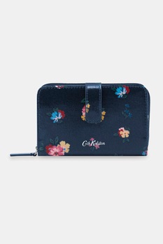 Cath Kidston, Portofel cu fermoar si motive florale, Bleumarin/Roz/Galben Cath Kidston, Portofel cu fermoar si motive florale, Bleumarin/Roz/Galben