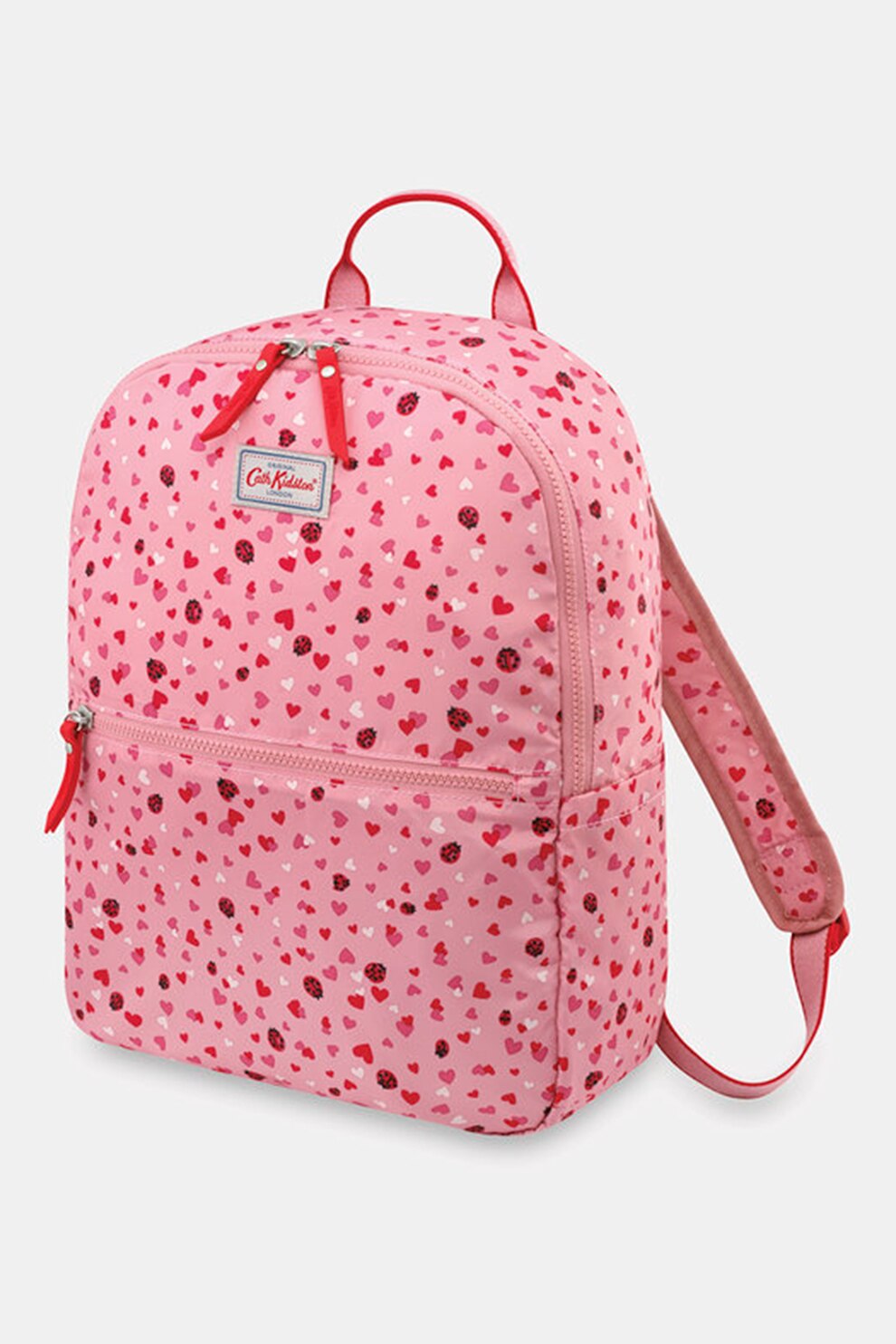 Cath Kidston, Rucsac cu imprimeu si fermoar, Roz/Alb/Rosu