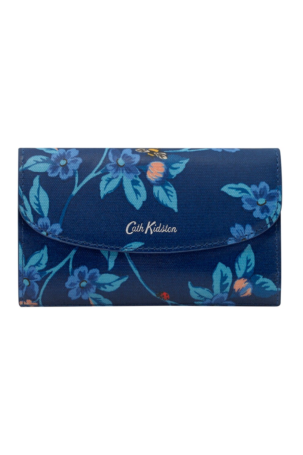 Cath Kidston, Portofel din material textil cu imprimeu floral, Bleumarin