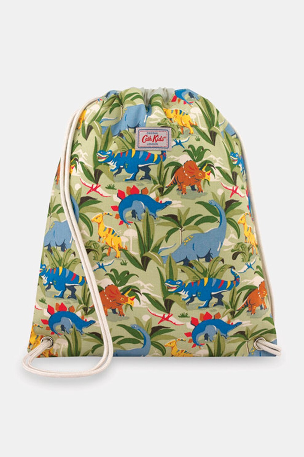 Cath Kidston, Rucsac cu snur si model cu dinozauri, Verde/Albastru