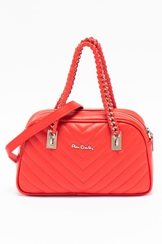 Pierre Cardin, Geanta din piele cu bareta de umar si aspect matlasat, Roşu Pierre Cardin, Geanta din piele cu bareta de umar si aspect matlasat, Roşu