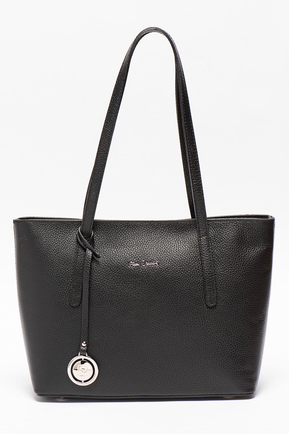 Pierre Cardin, Geanta din piele cu bareta de umar si aspect texturat Dollaro, Negru