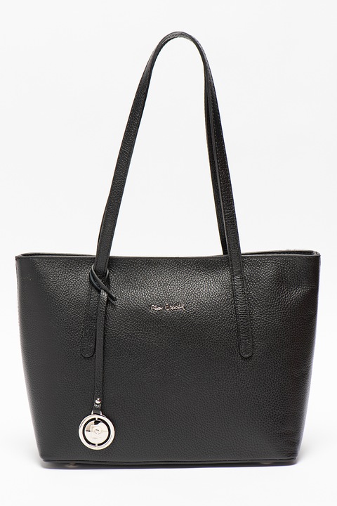 Pierre Cardin, Geanta shopper din piele cu aspect texturat, Negru
