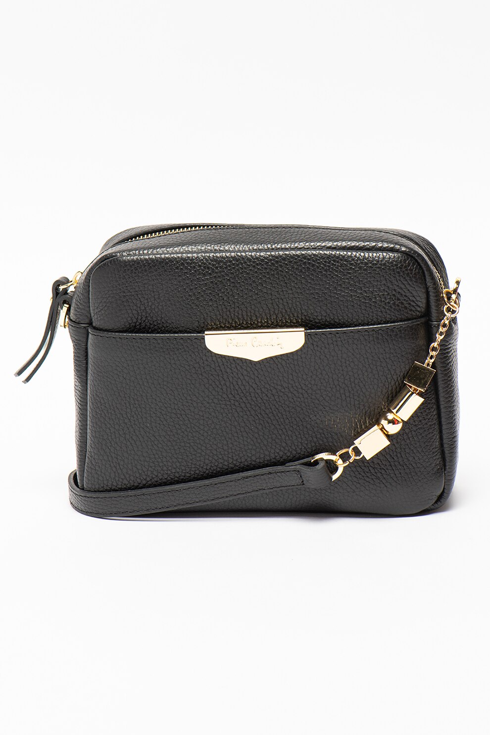 Pierre Cardin, Geanta crossbody din piele cu aspect texturat, Negru