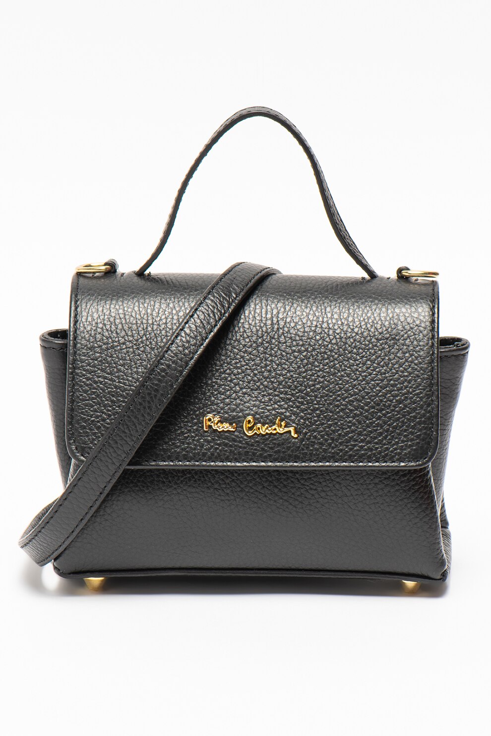 Pierre Cardin, Geanta crossbody din piele cu aspect texturat Dollaro, Negru