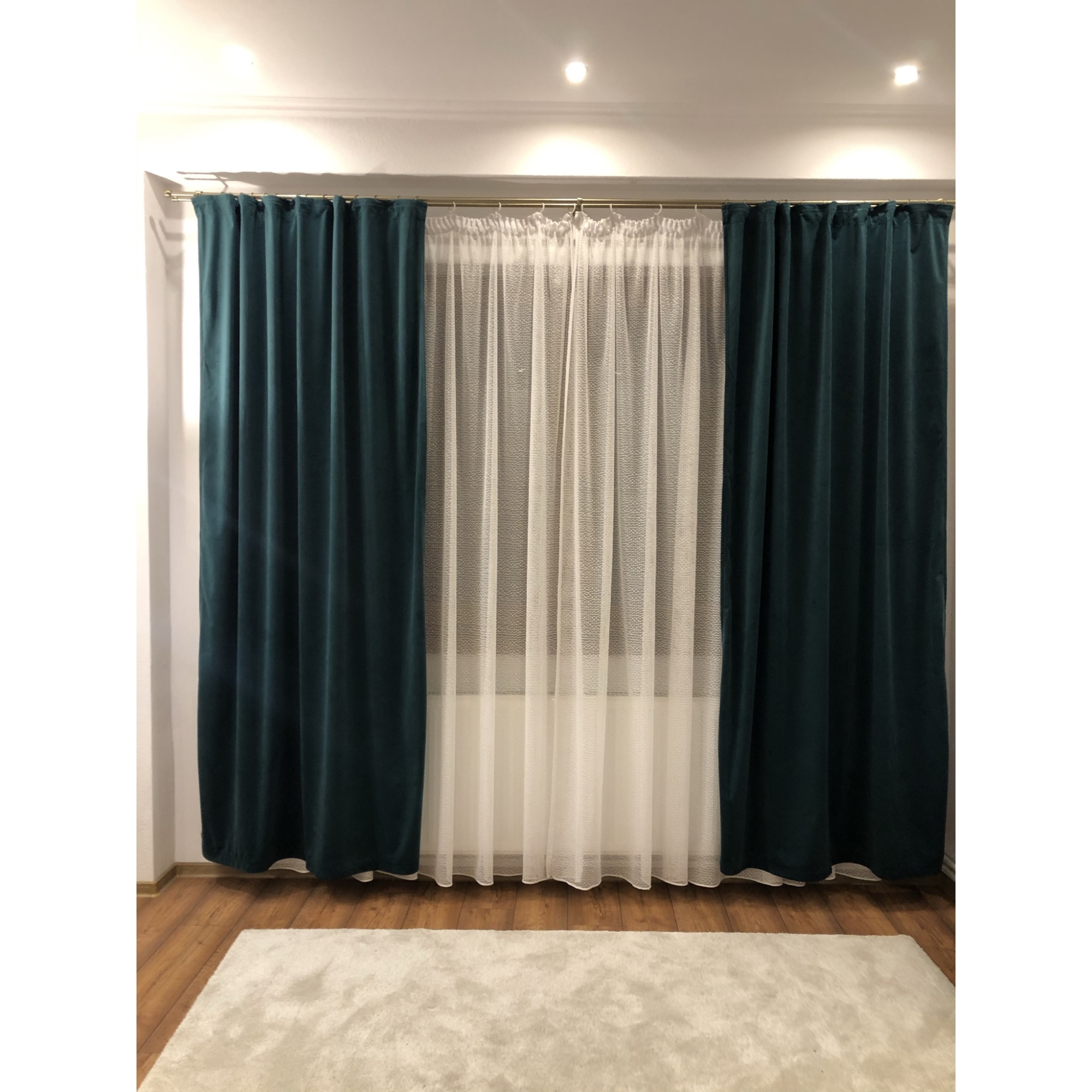 Set 2 draperii, 140x245cm, Lux Catifea 335gr/mp, Verde