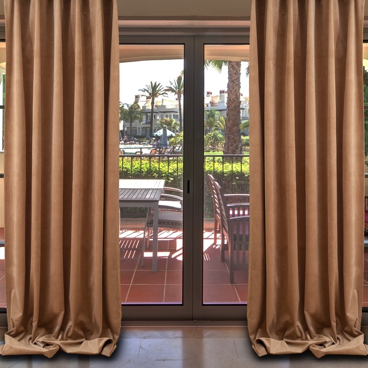 Set 2 draperii, 140x245cm, Lux Catifea 335gr/mp, Auriu