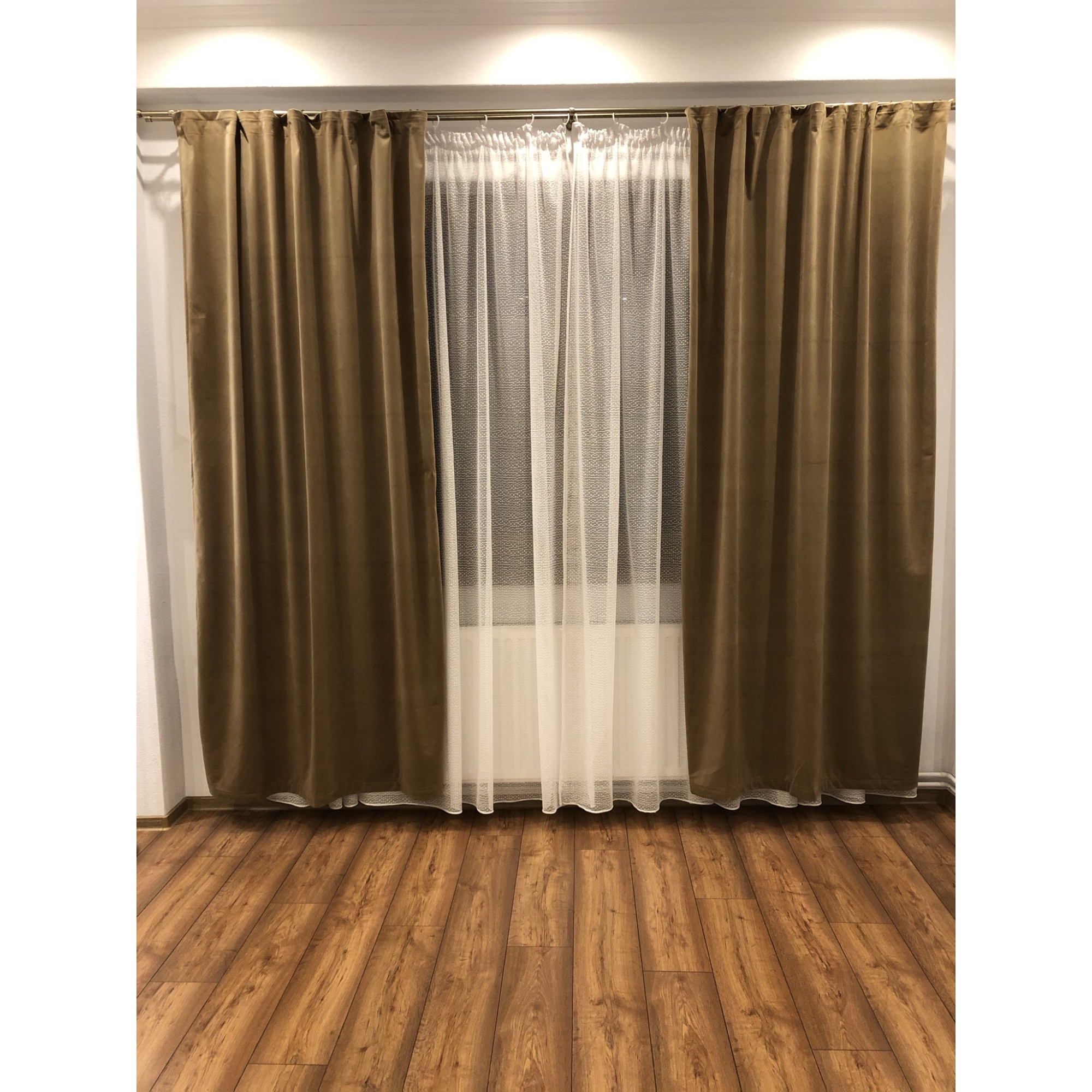 Set 2 draperii, 140x245cm, Lux Catifea 335gr/mp, Auriu