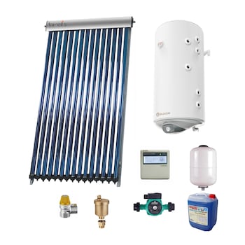 Sistem solar presurizat, panou Fornello 15 Tuburi Heat Pipe, boiler cu 2 serpentine si rezistenta electrica Eldom 120 litri, pompa 25-60, controller, vas expansiune, antigel, supapa 1/2, aerisitor 1/2 Sistem solar presurizat, panou Fornello 15 Tuburi Heat Pipe, boiler cu 2 serpentine si rezistenta electrica Eldom 120 litri, pompa 25-60, controller, vas expansiune, antigel, supapa 1/2, aerisitor 1/2