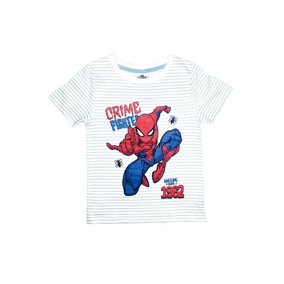 Tricou, Spider, Crime fighted, alb cu albastru