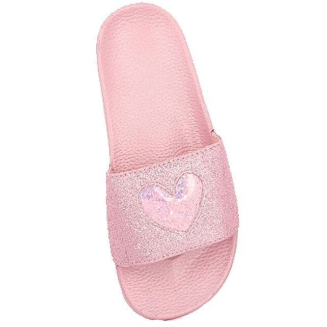 Papuci, roz cu inimioara