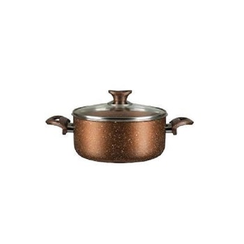 Oala din aluminiu cu invelis din granit Hausberg HB-H 423, 22 cm, maro Oala din aluminiu cu invelis din granit Hausberg HB-H 423, 22 cm, maro