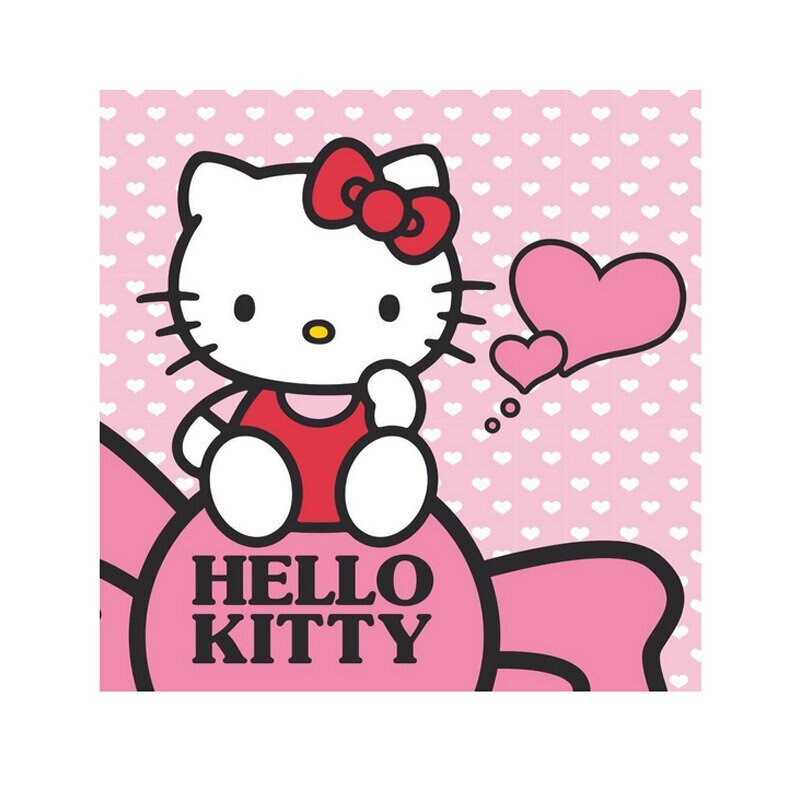 Prosopel magic, Hello Kitty, roz cu buline, 30x30cm