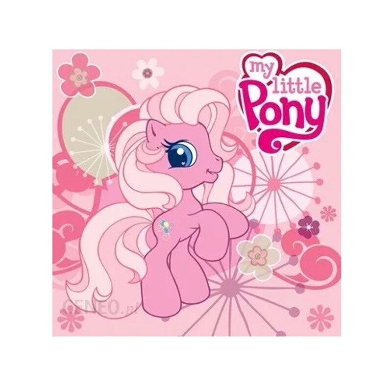 Prosopel magic, My Little Pony, roz cu flori, 30x30cm