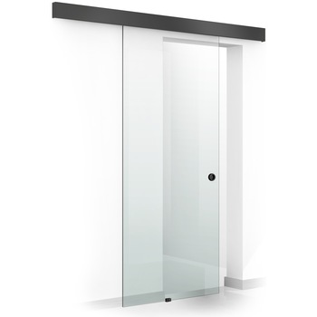 Usa glisanta Boss Black, sticla clara 8 mm, culisanta in ambele directii, dims 215 x 60 cm Usa glisanta Boss Black, sticla clara 8 mm, culisanta in ambele directii, dims 215 x 60 cm
