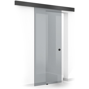 Usa glisanta Boss Black, sticla gri 8 mm, culisanta in ambele directii, dims 215 x 60 cm Usa glisanta Boss Black, sticla gri 8 mm, culisanta in ambele directii, dims 215 x 60 cm