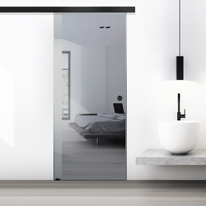 Boss Black üveg tolóajtó, 80x215 cm, 8 mm vastag szürke üveg