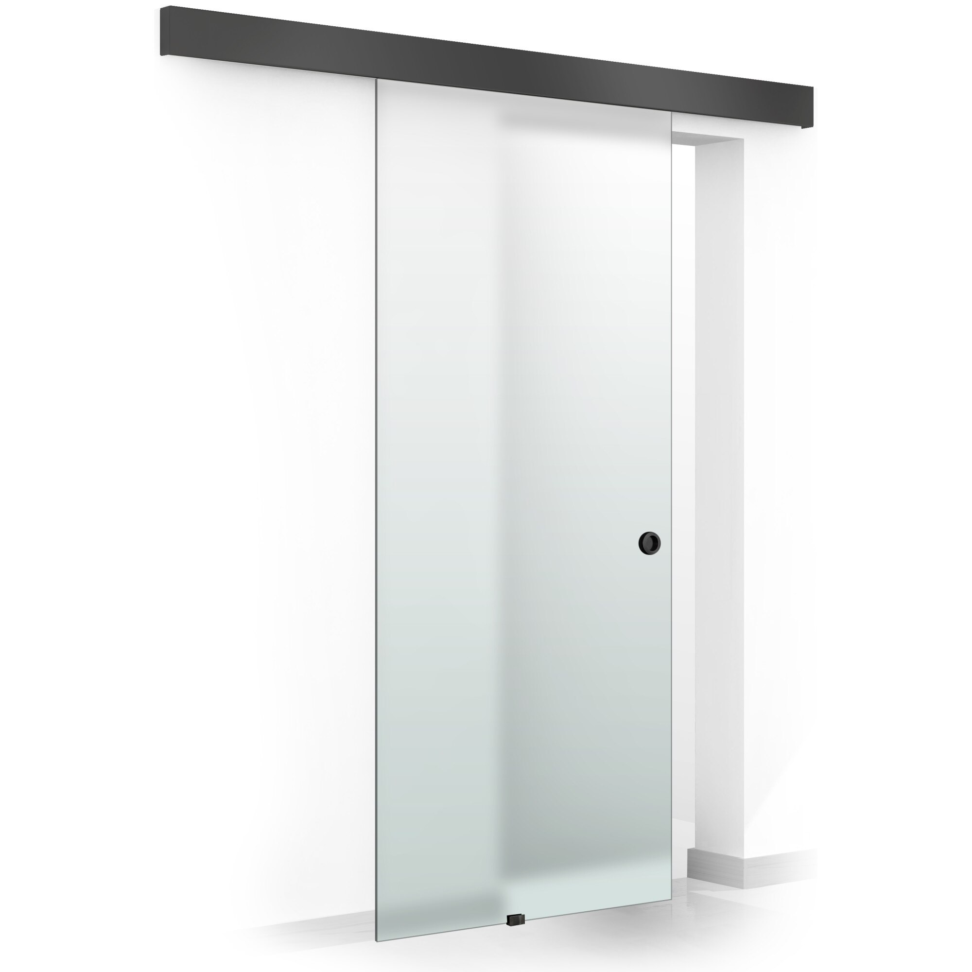 Usa culisanta Boss Black 90 x 215 cm, sticla mata 8 mm, glisanta in ambele directii