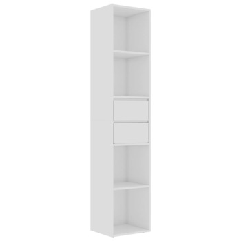 Biblioteca cu 2 sertare, vidaXL, PAL extralucios, 36 x 30 x 171 cm, Alb Biblioteca cu 2 sertare, vidaXL, PAL extralucios, 36 x 30 x 171 cm, Alb