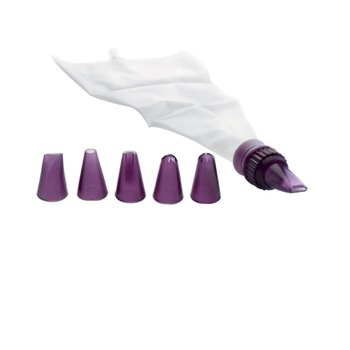 Set decorare prajituri 7 piese Ibili-Accesorios, plastic , alb/mov Set decorare prajituri 7 piese Ibili-Accesorios, plastic , alb/mov