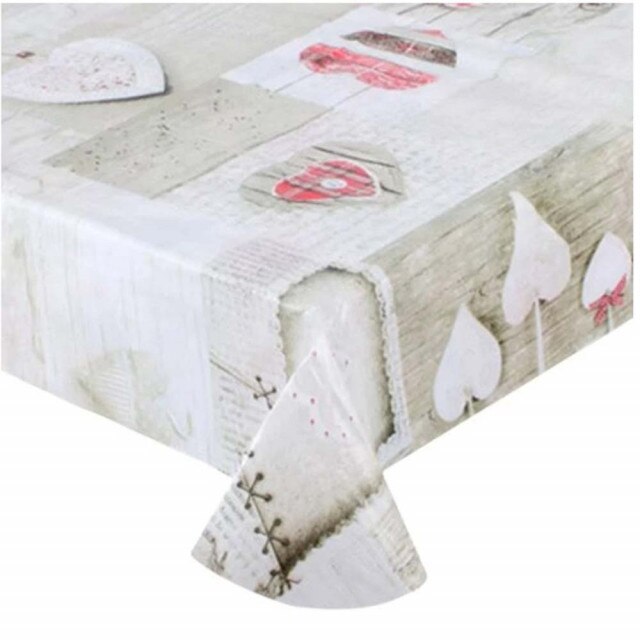 Fata de masa tip musama Pufo, model cu inimi, 130 x 170 cm