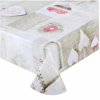Fata de masa tip musama Pufo, model cu inimi, 130 x 170 cm Fata de masa tip musama Pufo, model cu inimi, 130 x 170 cm