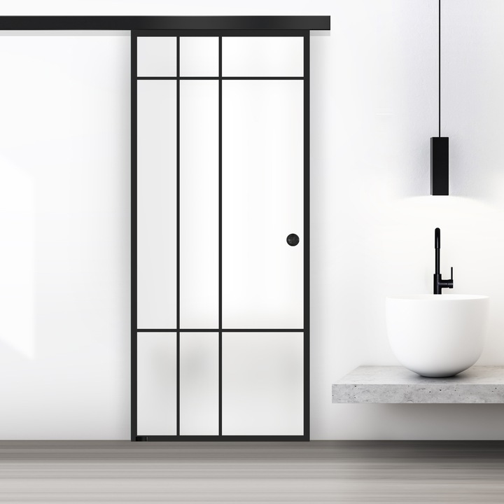 Usa culisanta Boss ® Black, model Event negru, 60x215 cm, sticla 8 mm mata securizata, glisanta in ambele directii