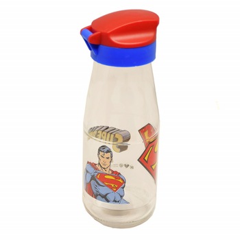 Sticla apa cu capac pentru copii, model Superman, 19 cm Sticla apa cu capac pentru copii, model Superman, 19 cm