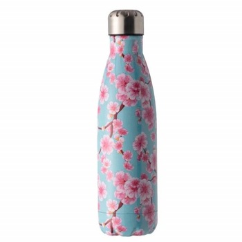 Sticla termos metalica Pufo Pink Floral pentru bauturi, izoterm, 500 ml Sticla termos metalica Pufo Pink Floral pentru bauturi, izoterm, 500 ml