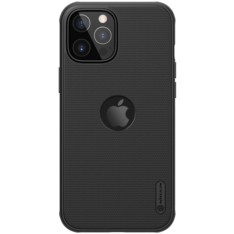 Husa protectie spate magnetic, din plastic texturat negru, pentru Apple iPhone 12/12 Pro (6.1)- Nillkin Frosted Shield Magnetic