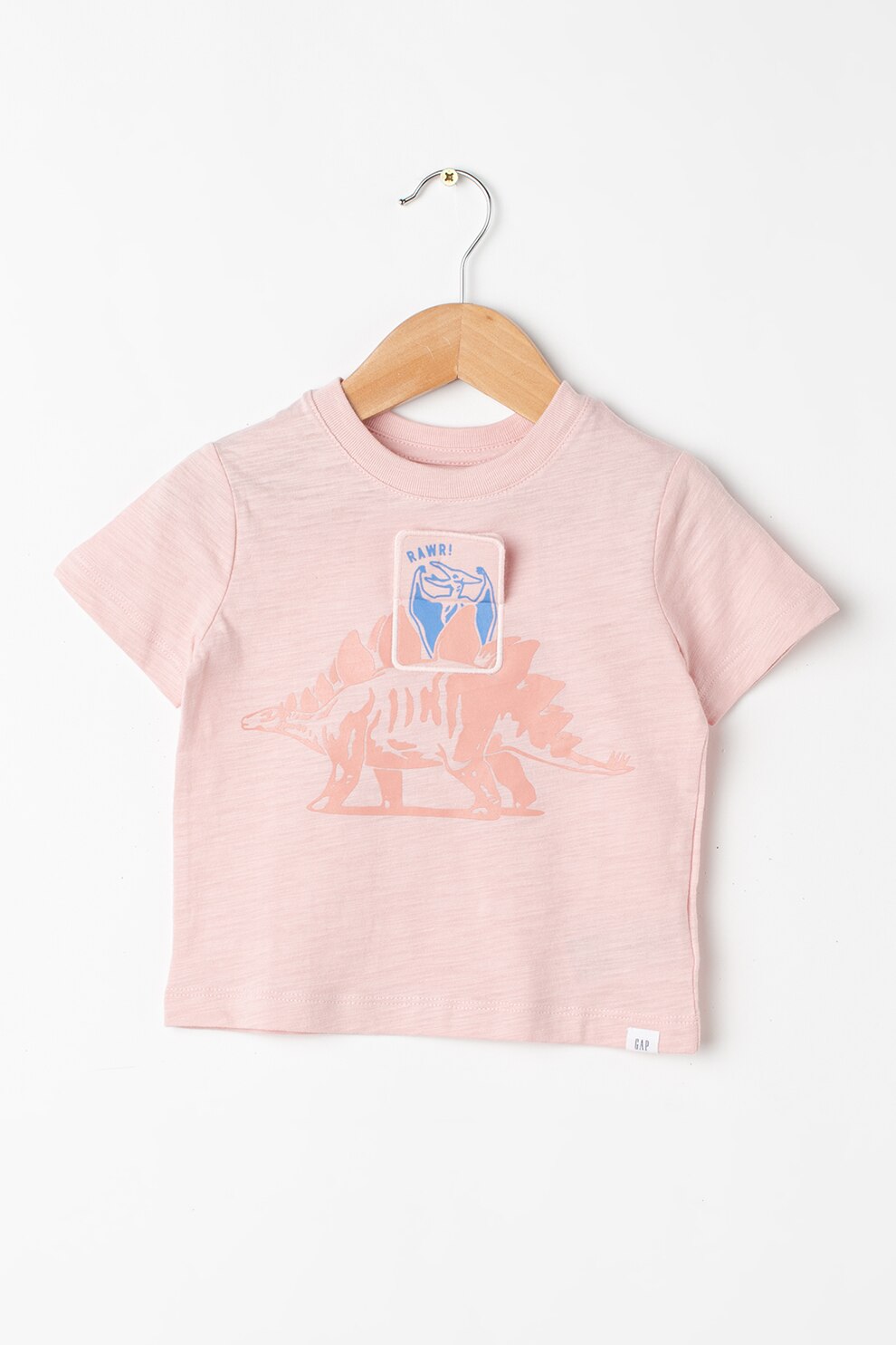 GAP, Tricou din bumbac cu imprimeu grafic, Roz prafuit