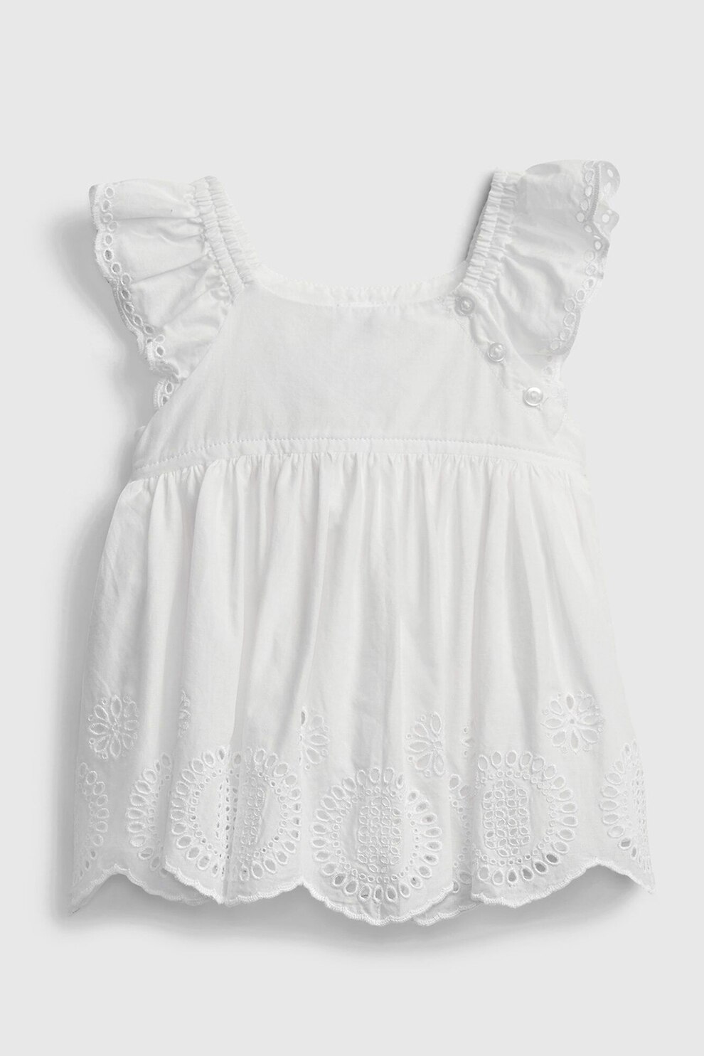 GAP, Bluza cu broderie Sangallo, Alb