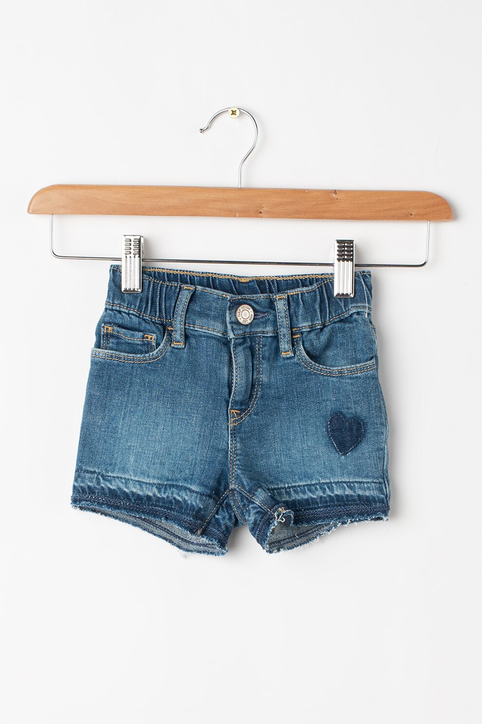 GAP, Pantaloni scurti din denim cu talie elastica, Bleumarin