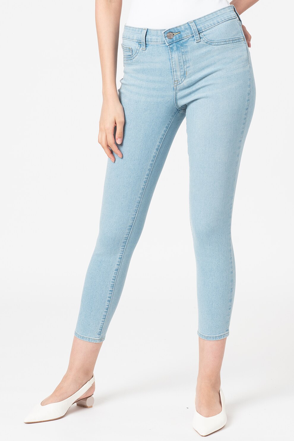 GAP, Blugi crop skinny, Albastru deschis