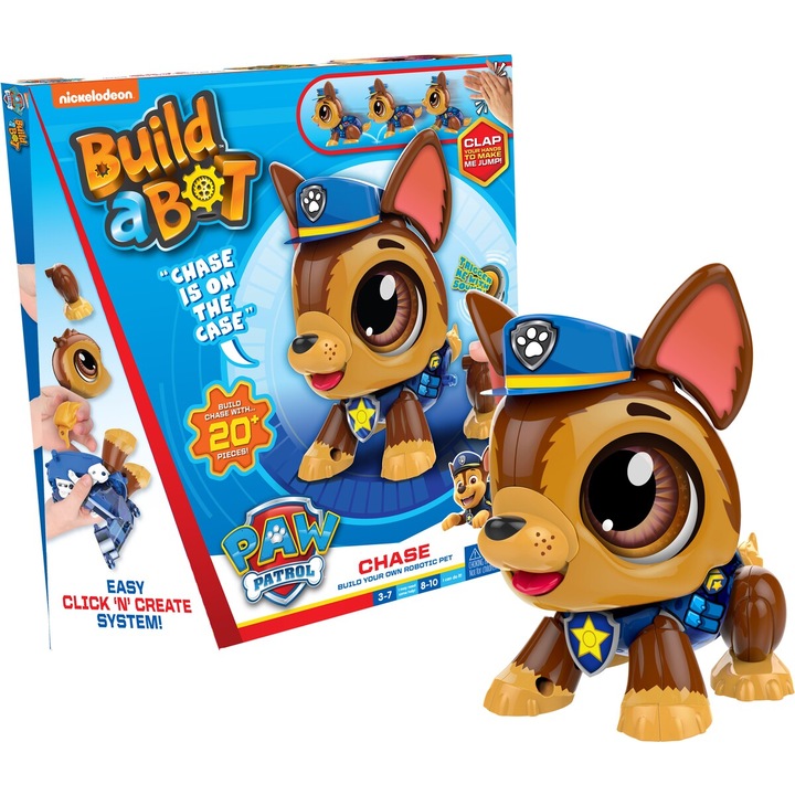 Jucarie Interactiva Paw Patrol Chase Transformabila Build a Bot, + 3 ani