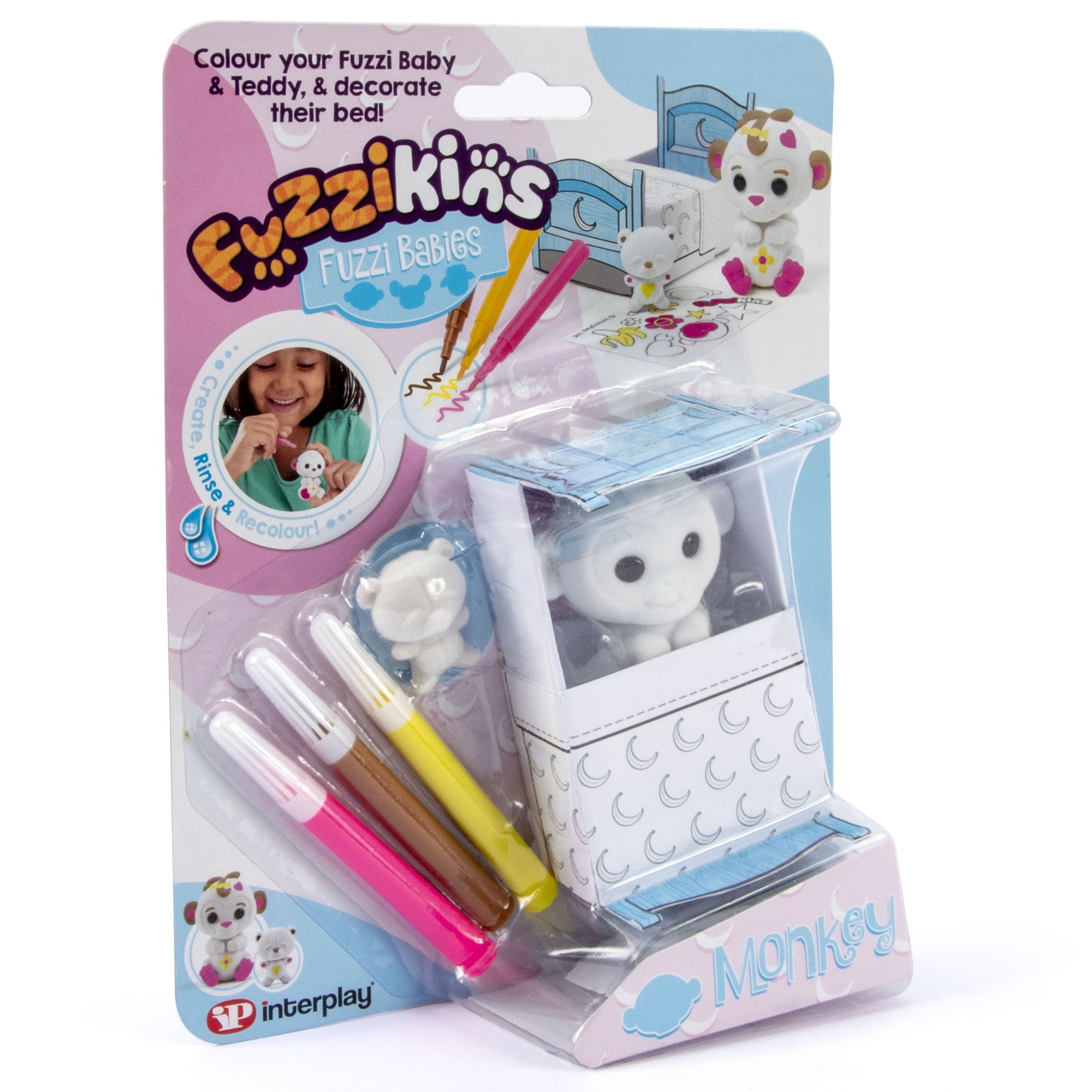 Set Fuzzikins- Maimuta figurina pentru colorat , + 4 ani