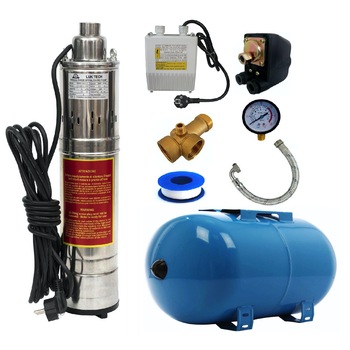 Kit Hidrofor 50L cu pompa apa submersibila 1.1KW, 120m, 3m3/Ora, LUK QGD3-120, Sistem premium complet Kit Hidrofor 50L cu pompa apa submersibila 1.1KW, 120m, 3m3/Ora, LUK QGD3-120, Sistem premium complet