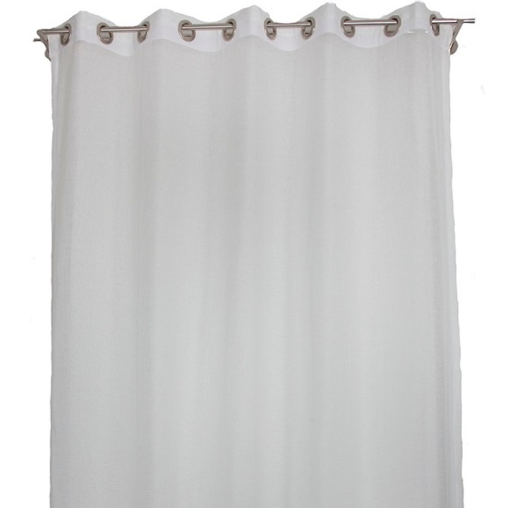 Sima függöny kapcsos gyűrűkkel, elefántcsont, 450 x 270 cm