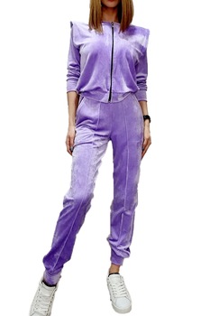 Compleu doua piese din catifea Emblem, Lila, S-M Compleu doua piese din catifea Emblem, Lila, S-M