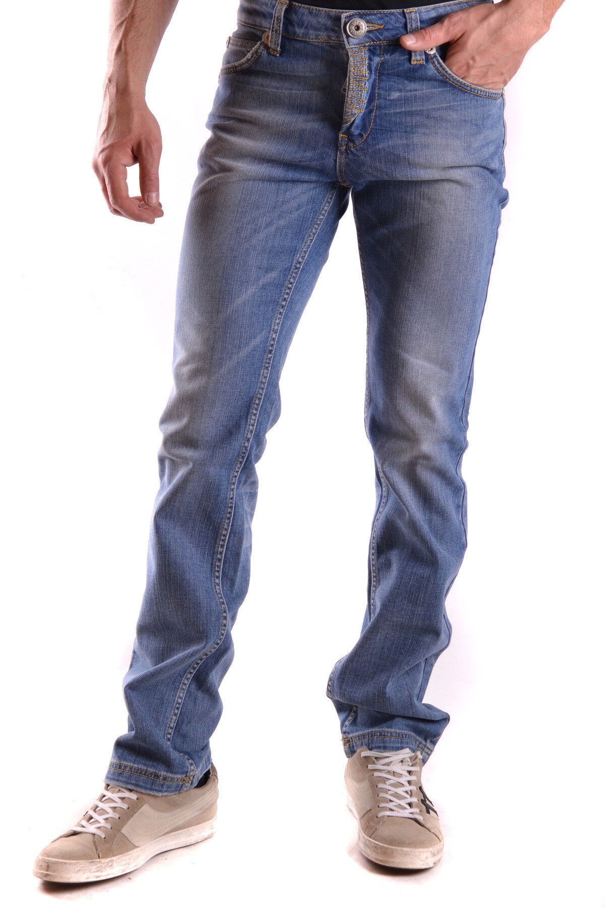 Blugi barbati Frankie Morello PT3288, Bumbac, Albastru, 30 EU