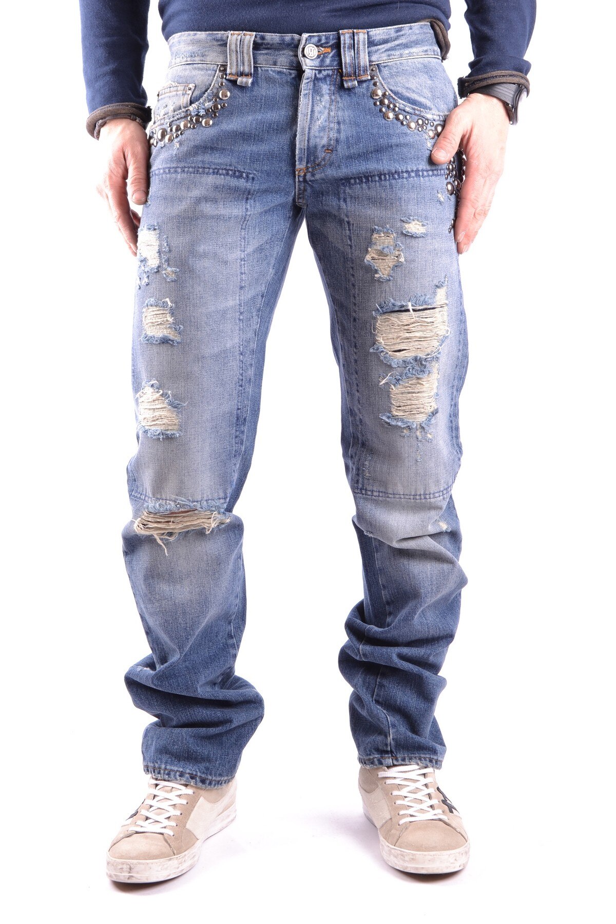 Blugi barbati Galliano PR103, Bumbac, Albastru, 31 EU