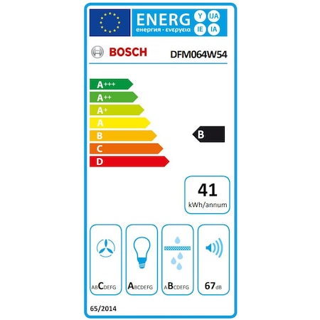 Hota incorporabila Bosch DFM064W54, Putere de absorbtie 389 mc/h, 3 trepte de putere, 60 cm, Inox