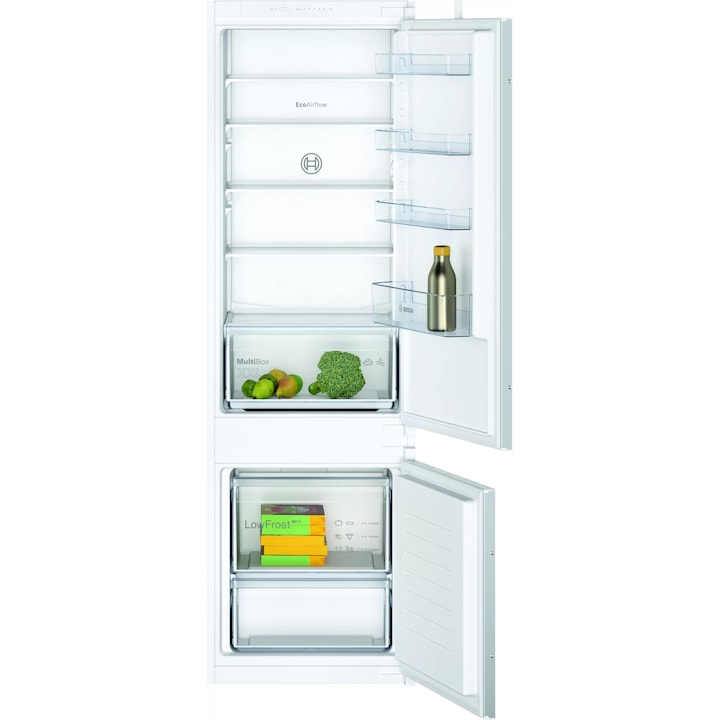 Хладилник с Фризер за вгражданеa Bosch KIV87NSF0, 270 л, Клас F, LowFrost, H 177 см, Сребрист