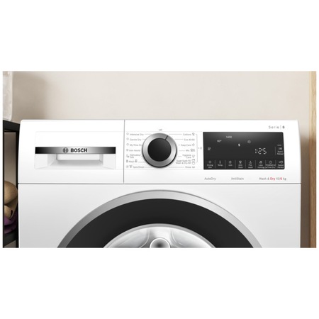 Пералня със сушилня Bosch WNG254U0BY, 10 кг пране, 6 кг сушене, 1400 об/мин, Бял