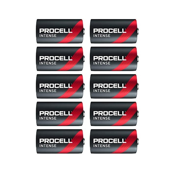 Комплект от 10 алкални батерии Duracell Procell Intense LR20, D