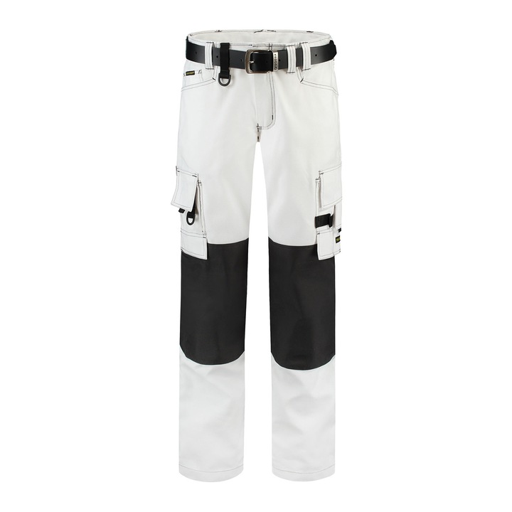 Работен панталон унисекс, Malfini, ниска талия, многофункционални джобове, с Cordura, бял, 46