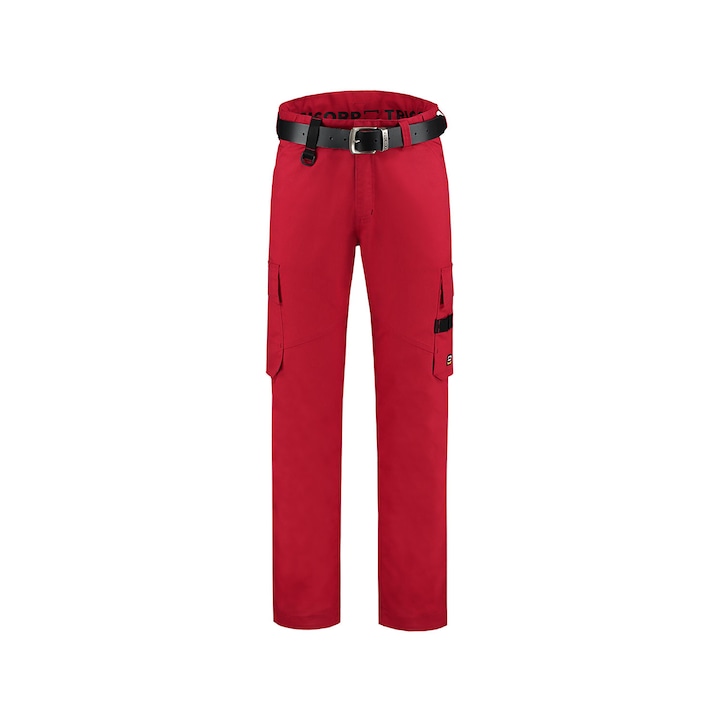 Работен панталон унисекс, Malfini, многофункционални джобове, кепър, памук, червен, 56