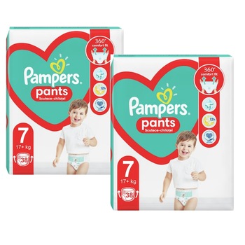 Scutece-chilotel Pampers Pants Jumbo Pack, Marimea 7, 17+ kg, 76 buc Scutece-chilotel Pampers Pants Jumbo Pack, Marimea 7, 17+ kg, 76 buc