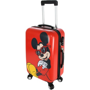 Troler cabina Disney, 50 x 34 x 21 cm, Love Mickey, rosu-negru Troler cabina Disney, 50 x 34 x 21 cm, Love Mickey, rosu-negru